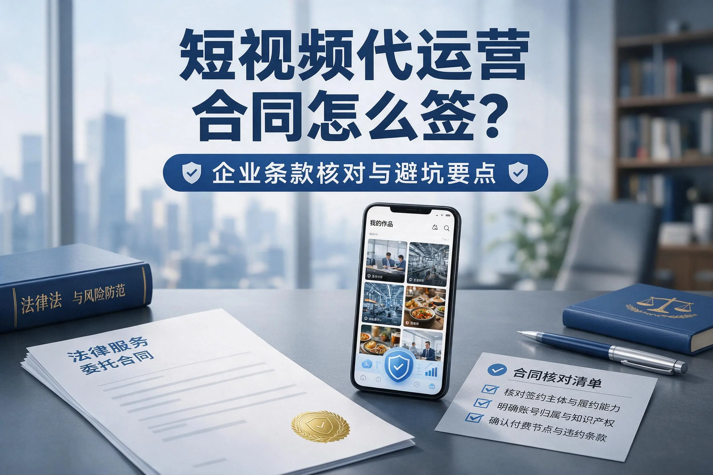 短视频代运营合同怎么签？双鸭山企业条款核对与避坑要点