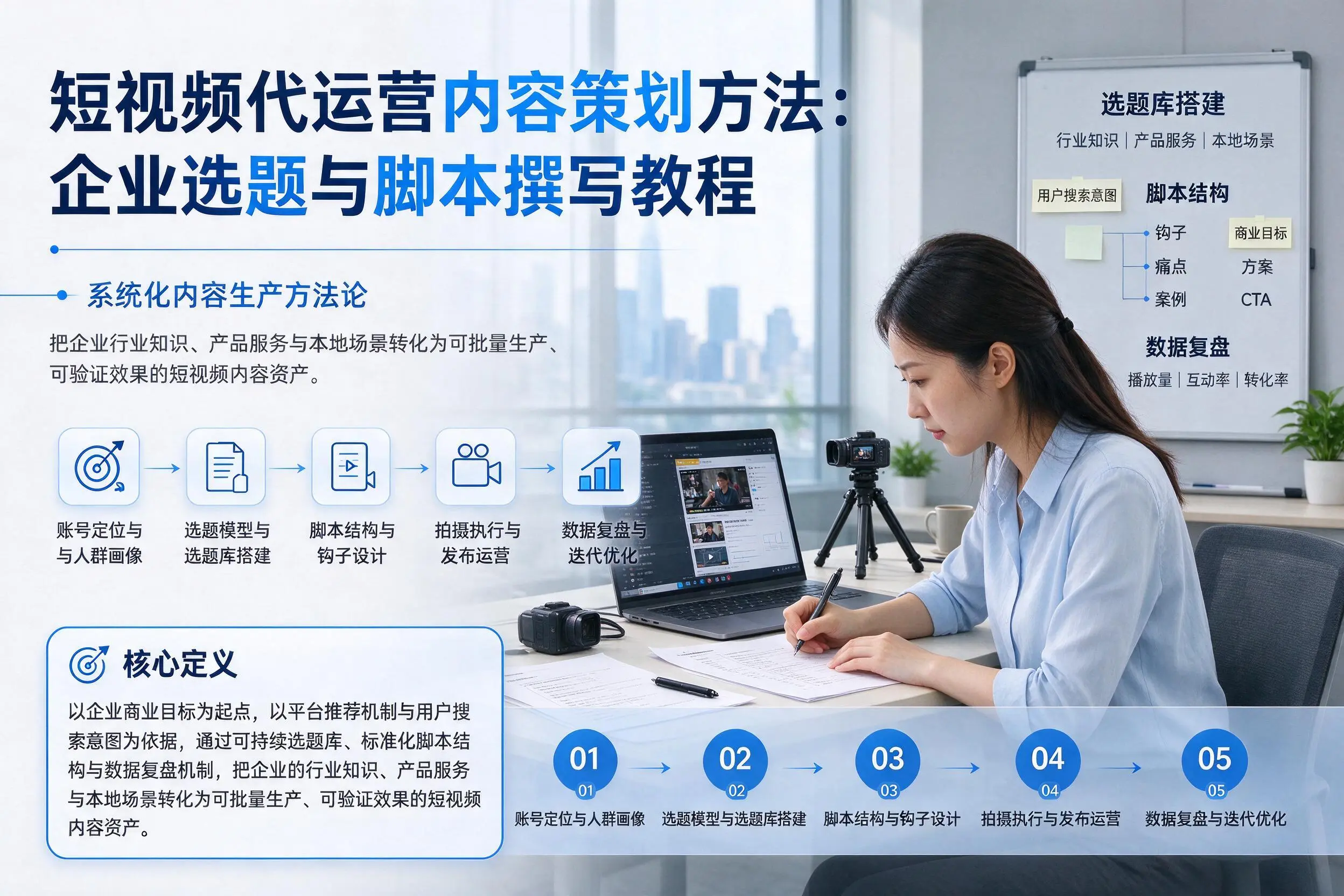 短视频代运营内容策划方法：双鸭山企业选题与脚本撰写教程