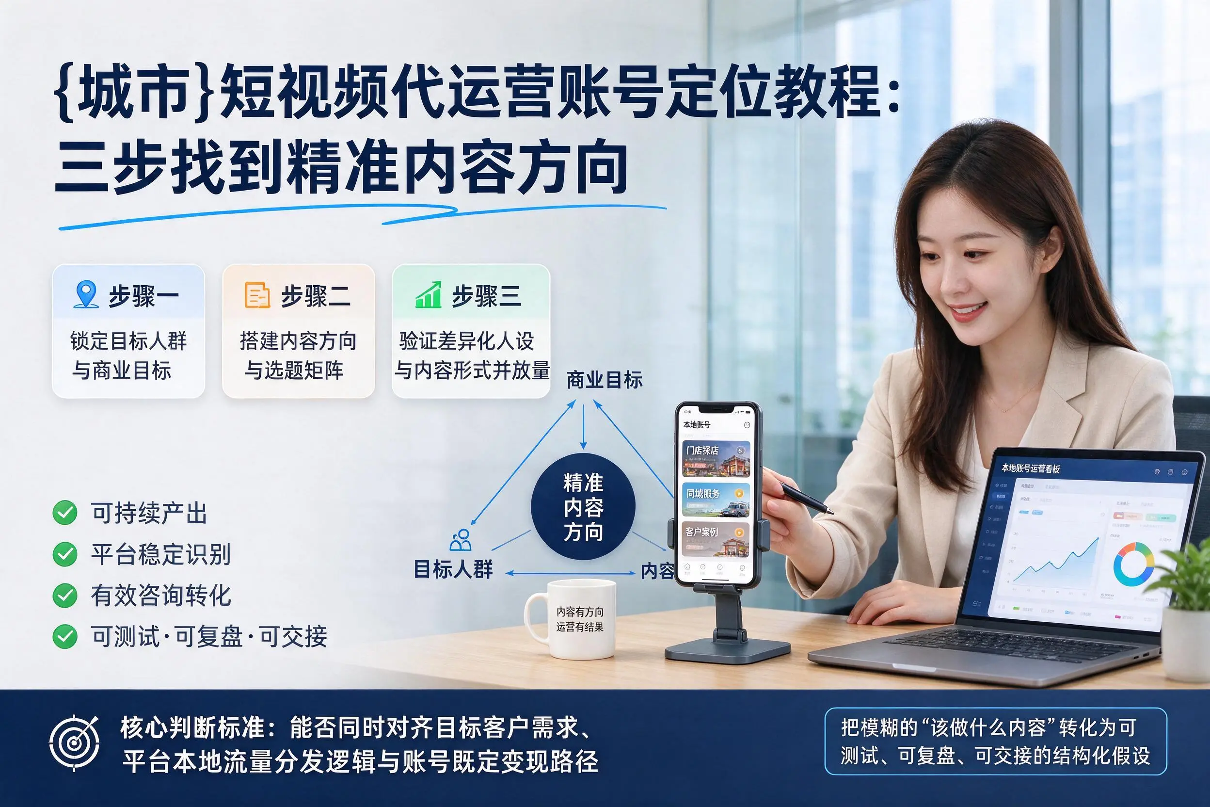 双鸭山短视频代运营账号定位教程:三步找到精准内容方向