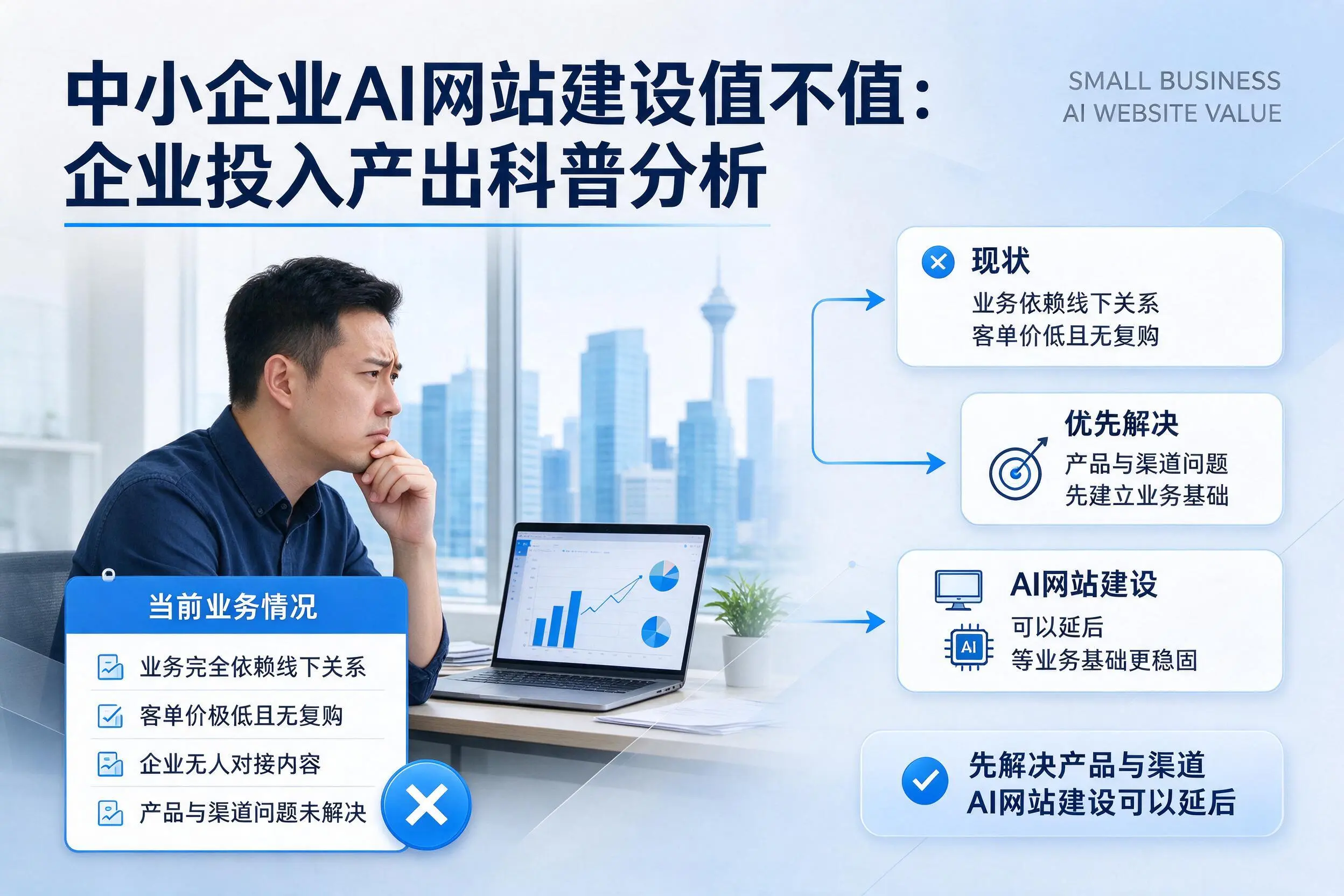 中小企业AI网站建设值不值:双鸭山企业投入产出科普分析