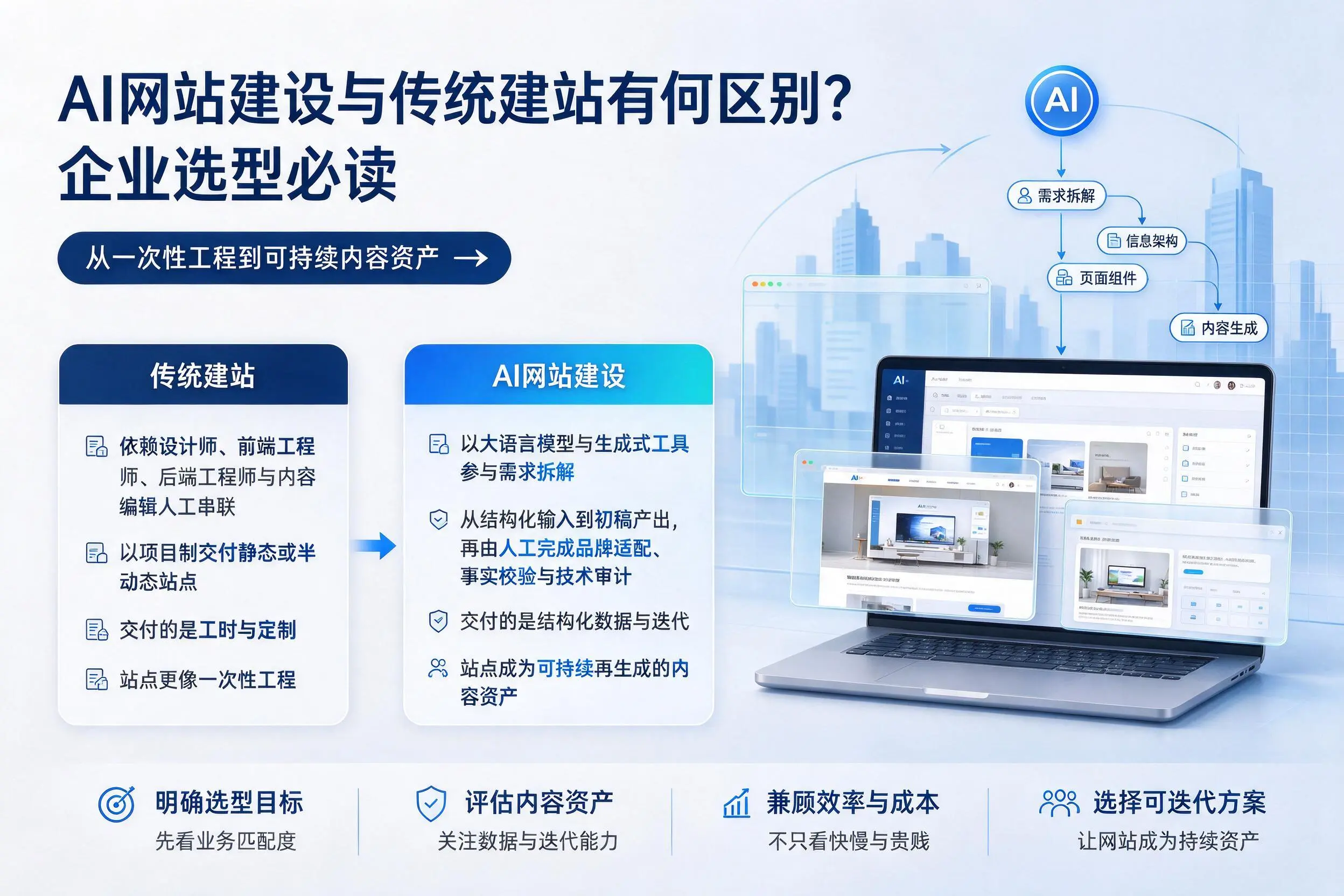 AI网站建设与传统建站有何区别？双鸭山企业选型必读
