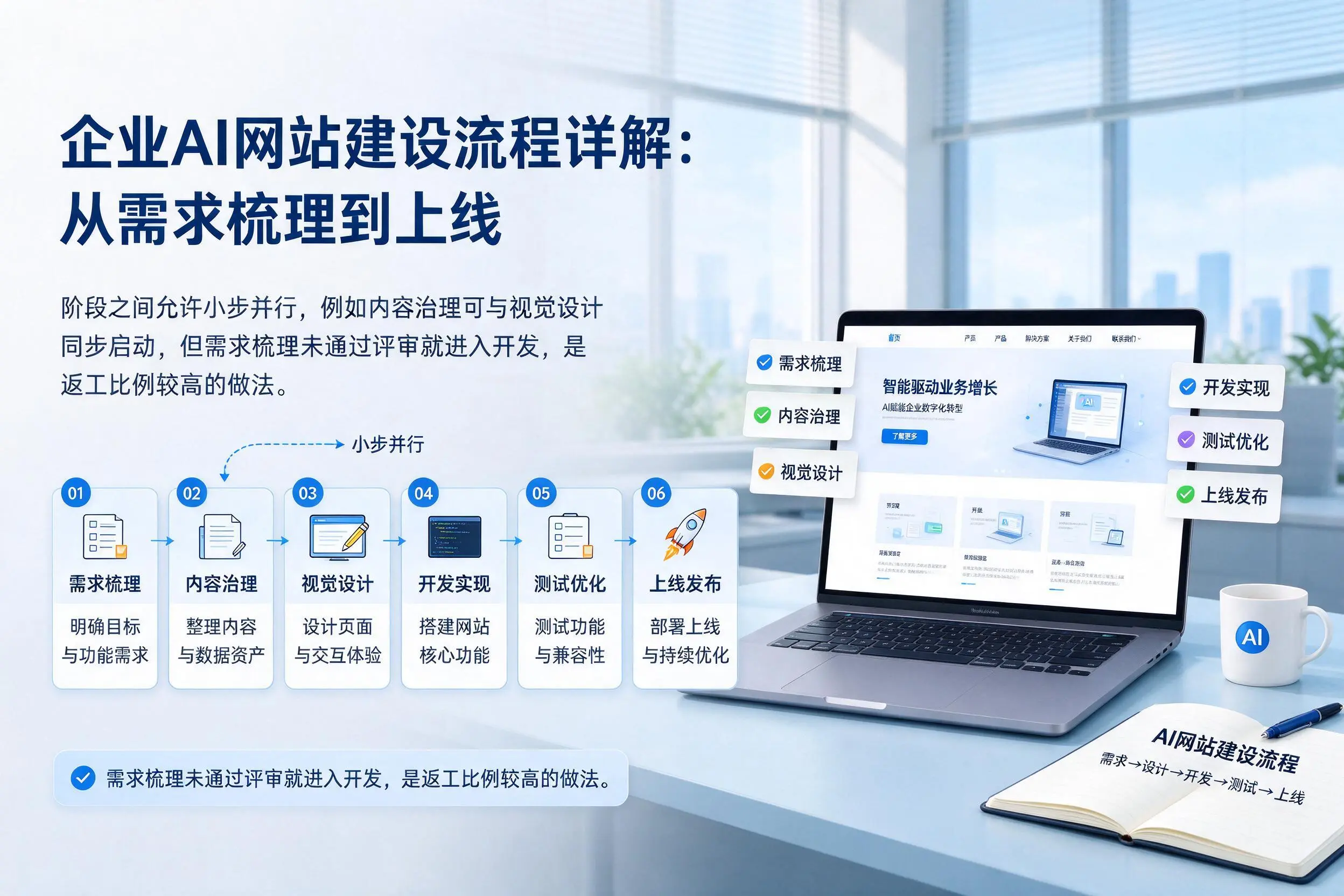 双鸭山企业AI网站建设流程详解：从需求梳理到上线