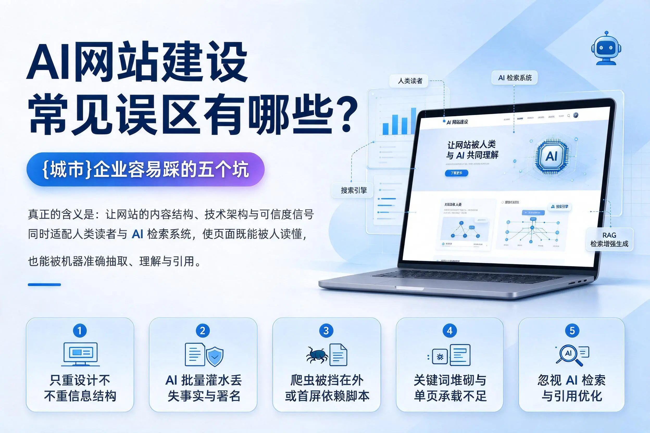 AI网站建设常见误区有哪些?双鸭山企业容易踩的五个坑