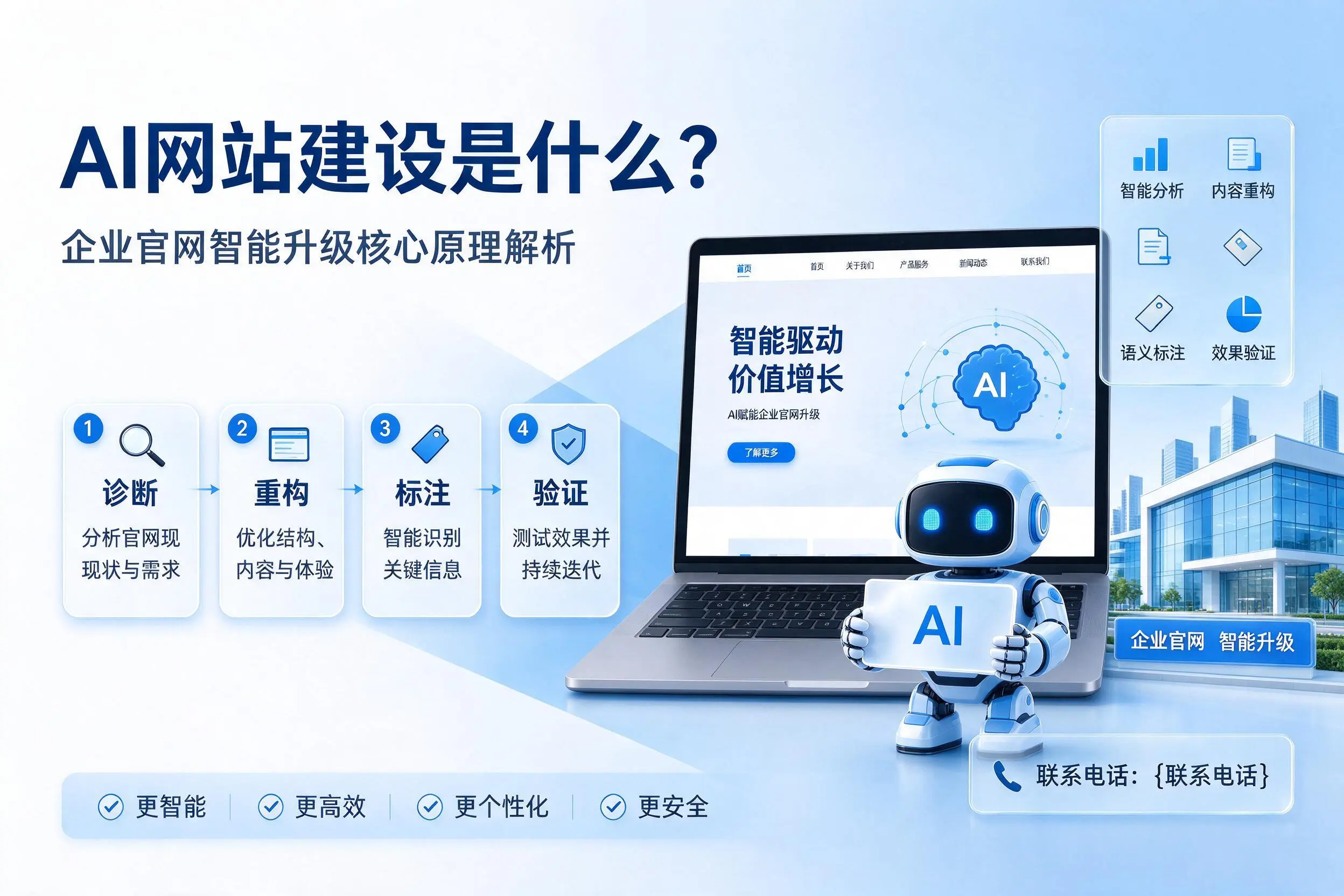 AI网站建设是什么？双鸭山企业官网智能升级核心原理解析