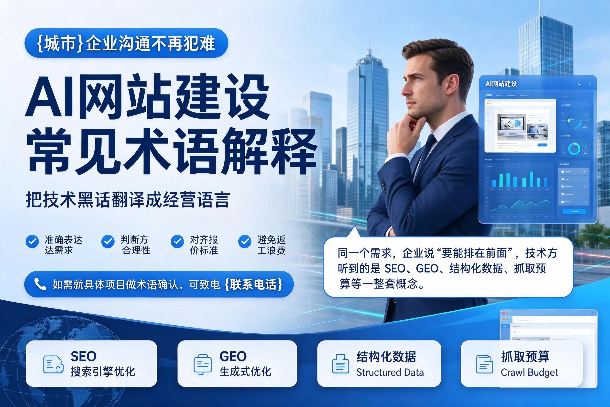AI网站建设常见术语解释,双鸭山企业沟通不再犯难