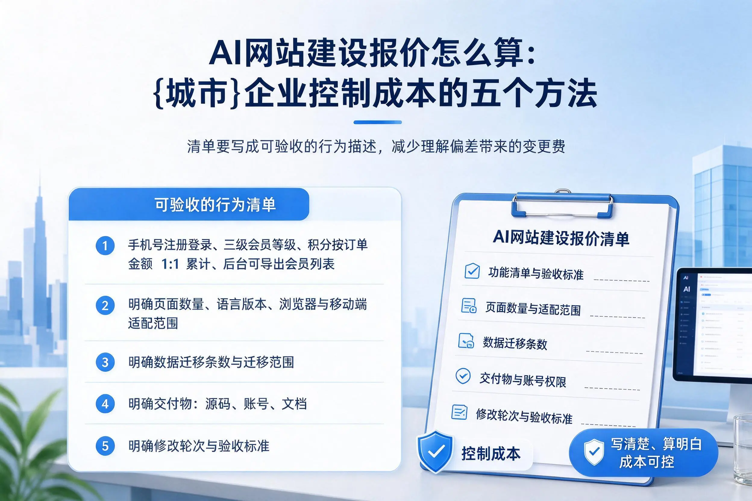AI网站建设报价怎么算：双鸭山企业控制成本的五个方法